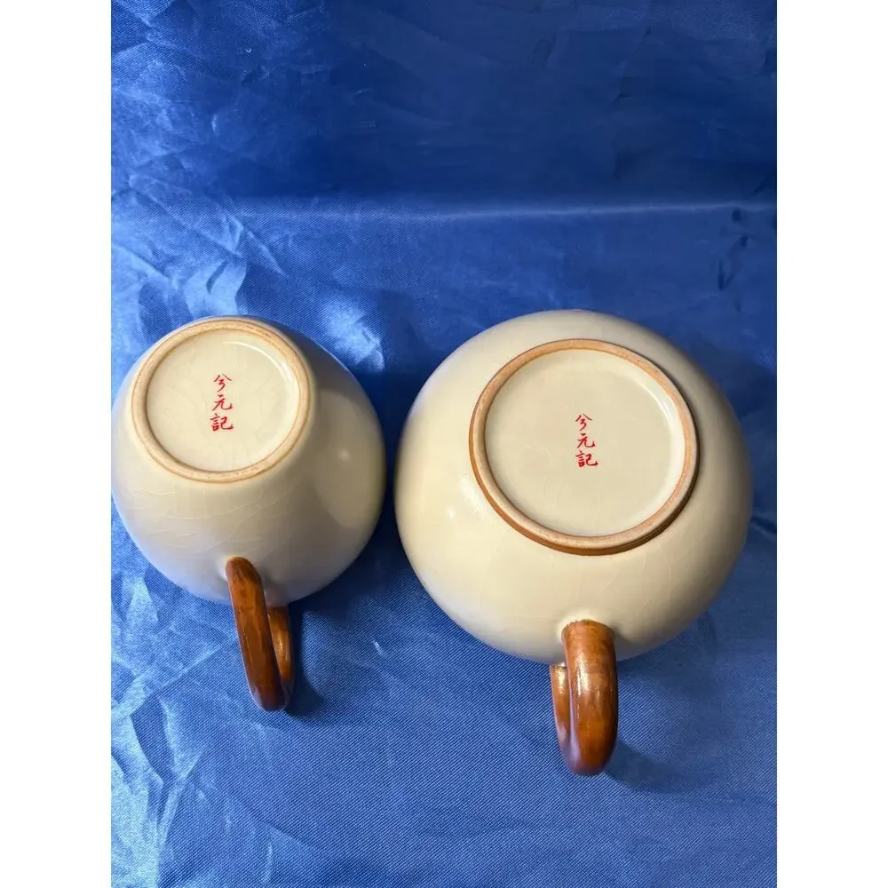 Ruyao Cracked Glazed Teapot Set with Creamer and Tea Strainer Dish